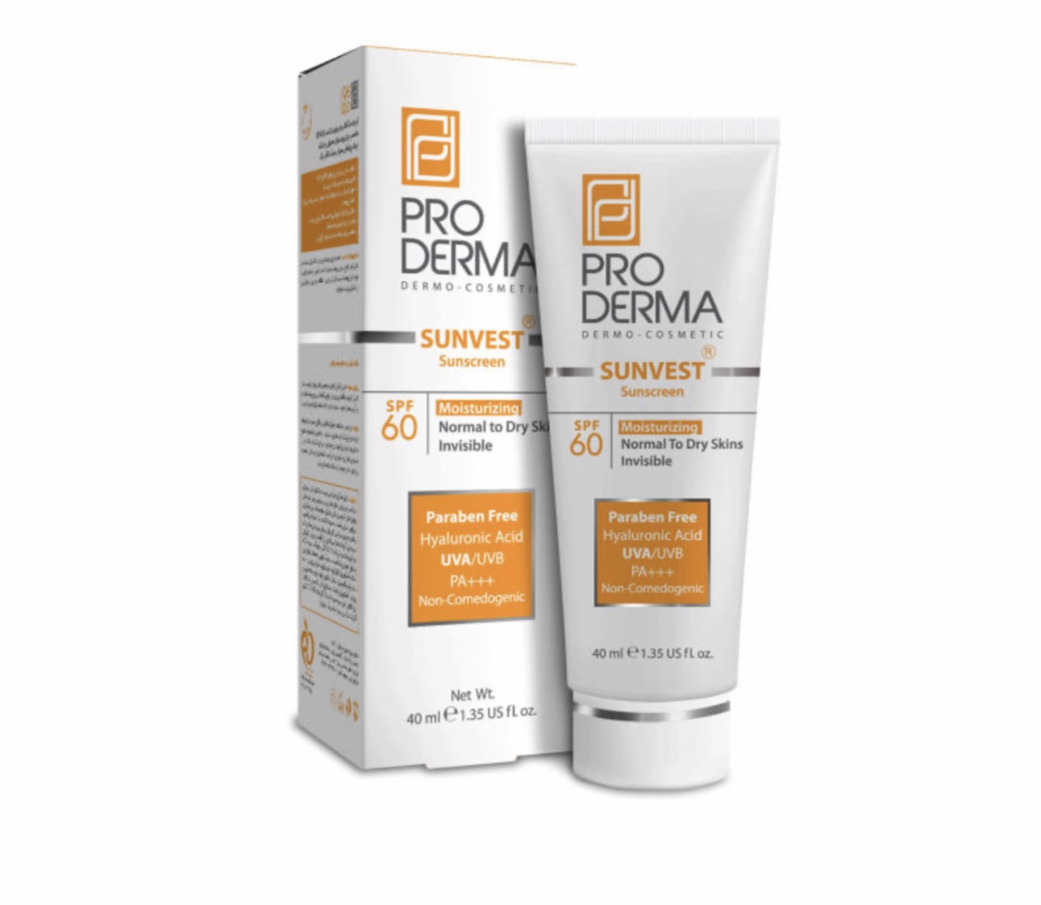 کرم ضد آفتاب و مرطوب کننده بی رنگ پرودرما spf 60