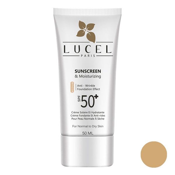 ضد آفتاب کرم پودری پوست نرمال تا خشک SPF 50 رنگ متوسط لوسل با پوشش بالا