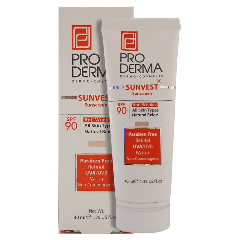 کرم ضد آفتاب و ضد چروک پرودرما SPF 90 بژ طبیعی