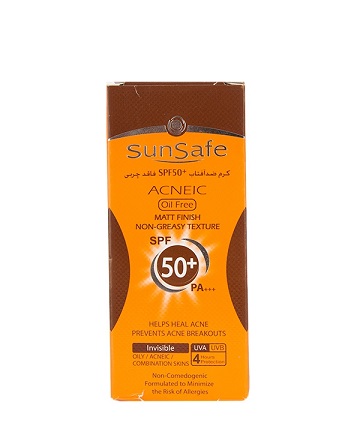 كرم ضد آفتاب +SPF 50 فاقد چربی بی رنگ سان سیف