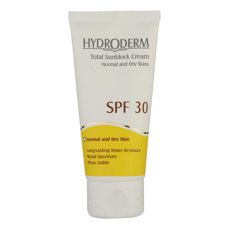 کرم ضد آفتاب بی رنگ SPF30 مناسب پوست های معمولی و خشک هیدرودرم