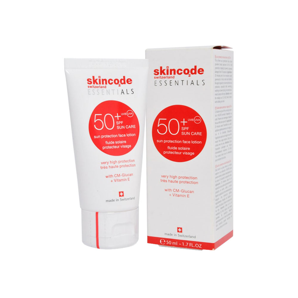 لوسیون ضد آفتاب بی‌رنگ فاقد چربی +SPF۵۰ اسکین کد